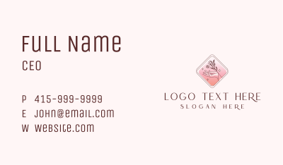 Floral Hand Spa Business Card Image Preview