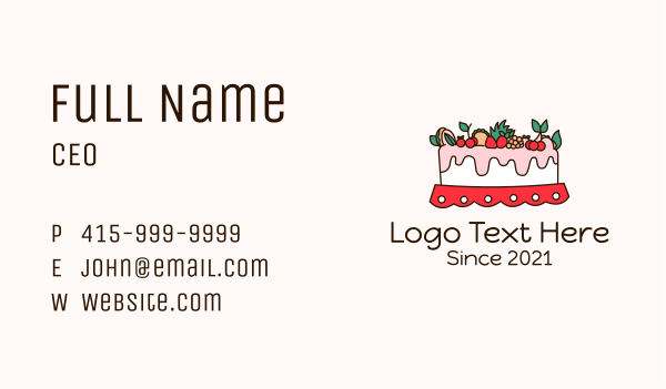 Fruity Cake Decoration Business Card Design Image Preview