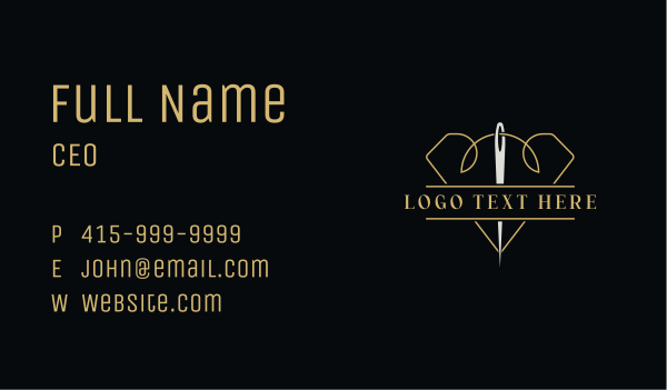 Handmade Thread Needle Business Card Design Image Preview