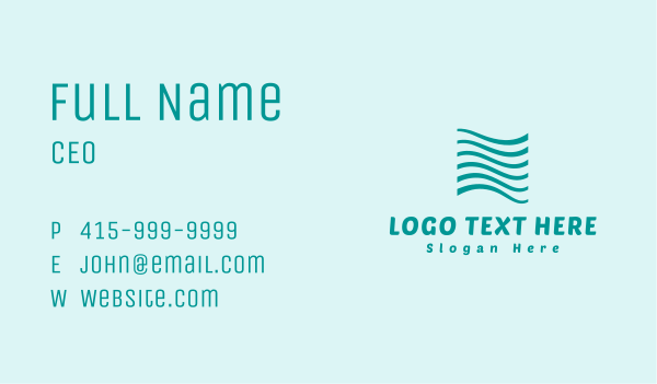 Abstract Sea Water Wave Business Card Design Image Preview