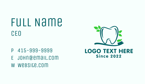 Eco Dental Toothbrush  Business Card Design Image Preview