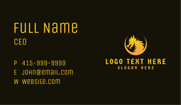 Dragon Gaming Character Business Card Design Image Preview