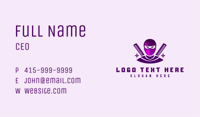 Ninja Warrior Fighter Business Card Image Preview