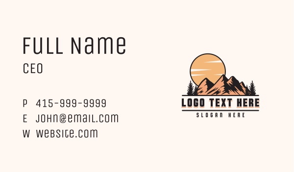 Mountain Peak Hiking Business Card Design Image Preview