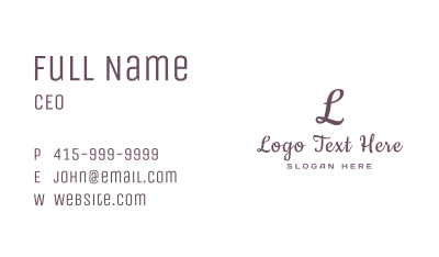Fashion Initial Lettermark Business Card Image Preview