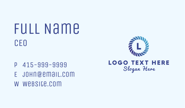 Blue Gradient Rope Letter Business Card Design Image Preview