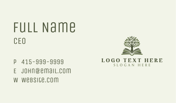 Tree Publishing Book Business Card Design Image Preview