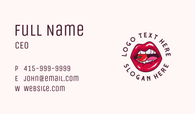 Sexy Tomato Lips Business Card Image Preview