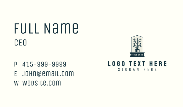 Lawn Rake Gardening Business Card Design Image Preview