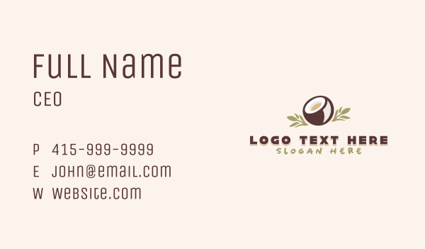 Healthy Coconut Milk Business Card Design Image Preview