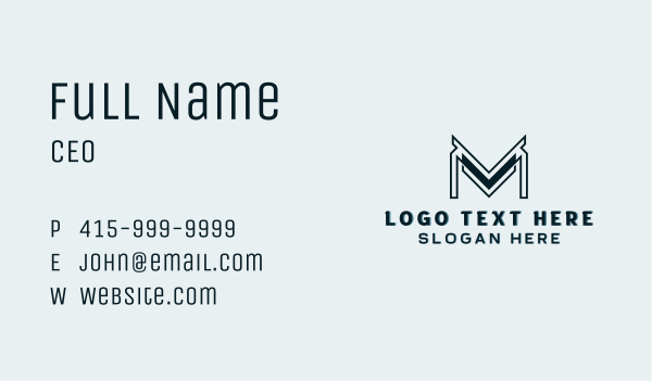 Geometric Builder Contractor Letter M Business Card Design Image Preview