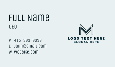 Geometric Builder Contractor Letter M Business Card Image Preview