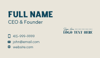Elegant Quirky Minimalist Wordmark Business Card Design