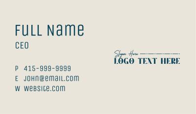 Elegant Quirky Minimalist Wordmark Business Card Image Preview