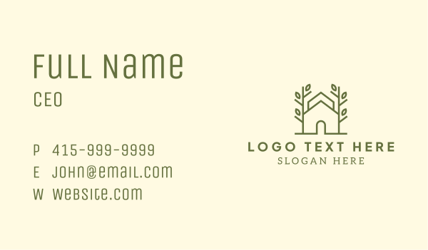 House Tree Plant Business Card Design Image Preview