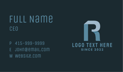 Business Letter R Business Card Image Preview