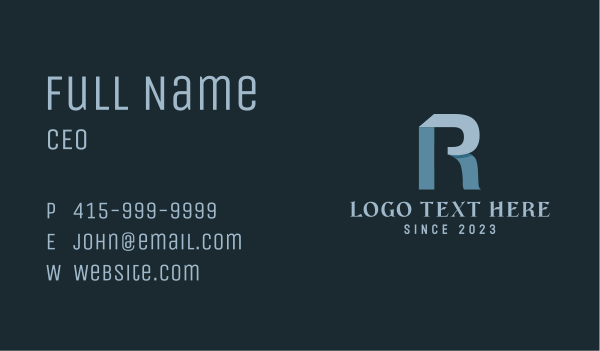 Business Letter R Business Card Design Image Preview