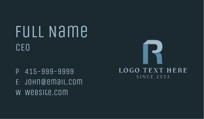 Business Letter R Business Card Image Preview