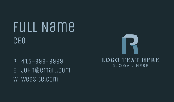 Business Letter R Business Card Design Image Preview