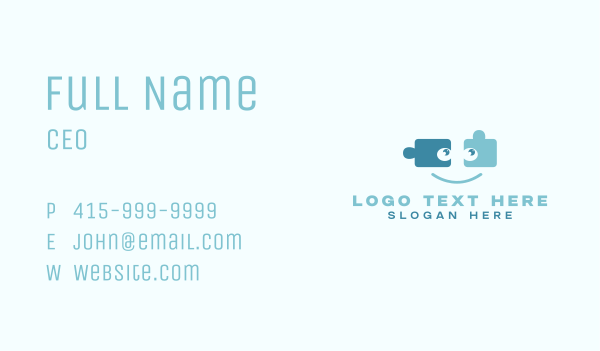 Smiley Puzzle Jigsaw Business Card Design Image Preview