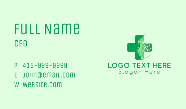 Green Human Cross Business Card Design Image Preview