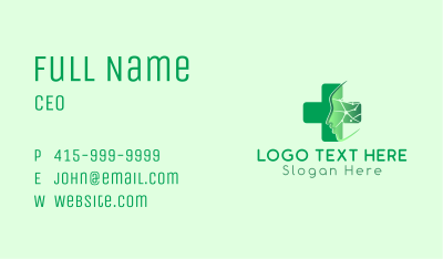 Green Human Cross Business Card Image Preview