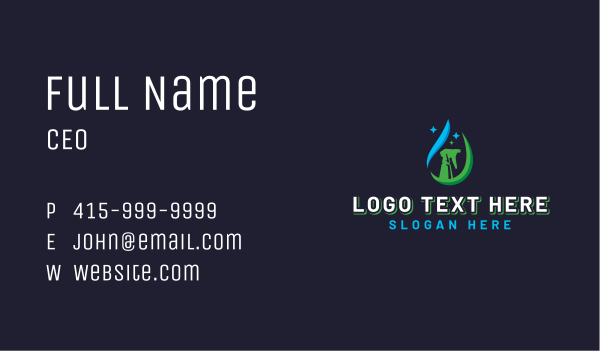 Spray Cleaning Droplet Business Card Design Image Preview