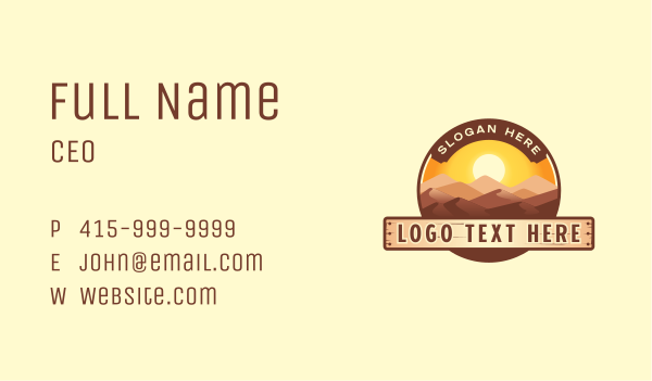 Desert Dunes Vacation Business Card Design Image Preview