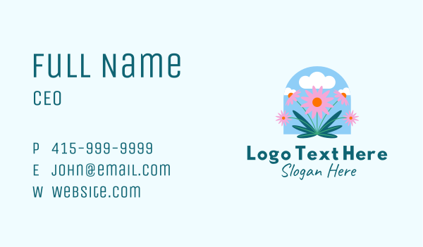 Garden Daisy Flowers  Business Card Design Image Preview