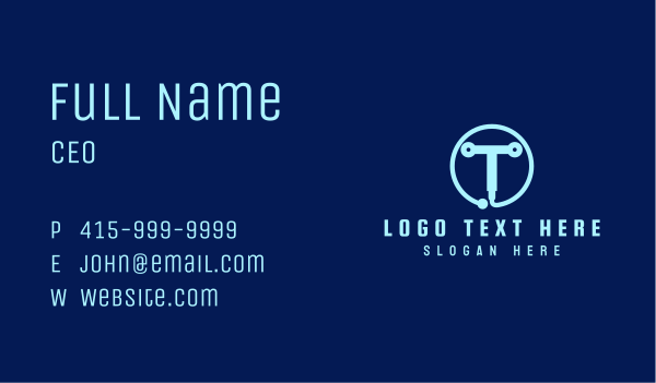 Tech Letter T Business Card Design Image Preview