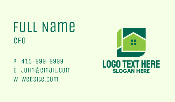 Green Home Property Business Card Design Image Preview