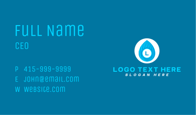 Water Droplet Lettermark Business Card Image Preview