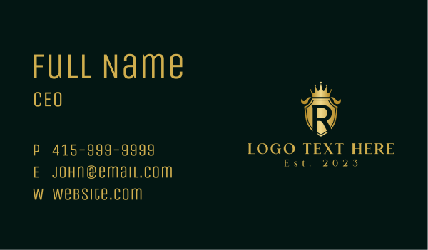 Royal Crown Letter R Business Card Design Image Preview