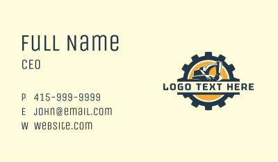 Industrial Cogwheel Excavator Business Card Image Preview