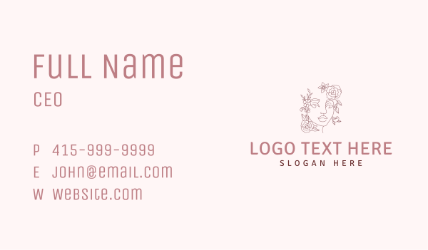 Woman Flower Beauty Business Card Design Image Preview