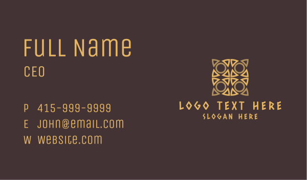 Aztec Tribal Pattern Business Card Design Image Preview