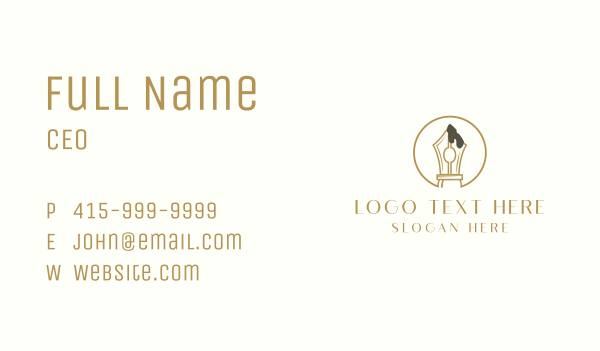 Calligraphy Pen Writer Business Card Design Image Preview