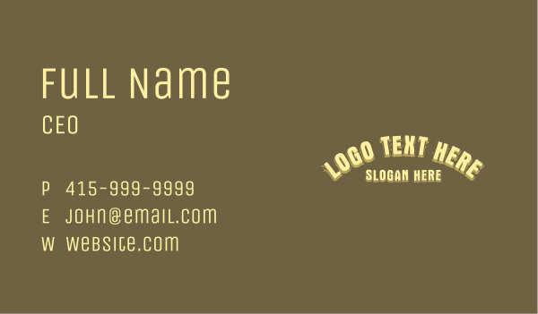 Vintage Rustic Wordmark Business Card Design Image Preview