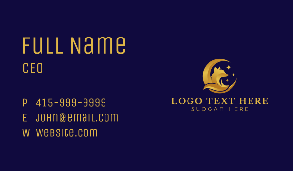 Gold Moon Fox Business Card Design Image Preview