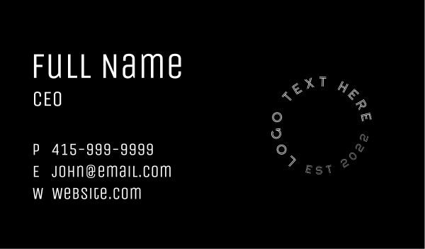 Chic Circle Text Font Business Card Design Image Preview