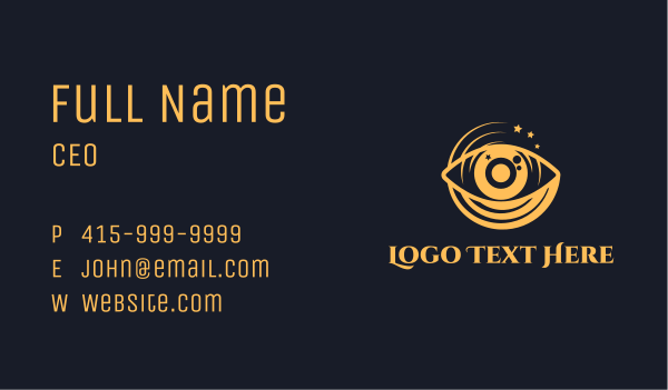Yellow Hypnotizing Eyes Business Card Design Image Preview