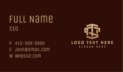 Shield Monogram Letter T and S Business Card Image Preview