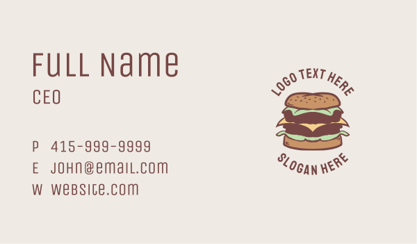 Retro Burger Dining Business Card Design Image Preview