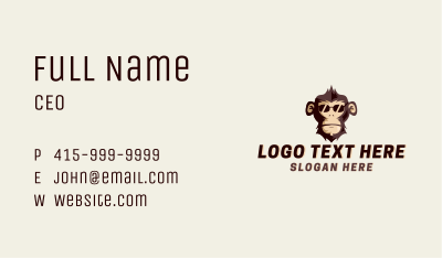 Monkey Ape Mascot Business Card Image Preview