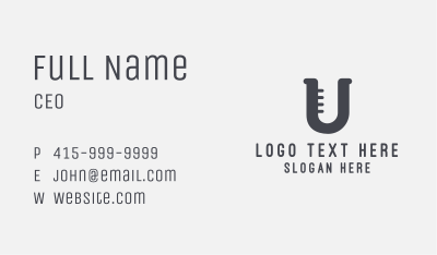 Letter U Flask Business Card Image Preview