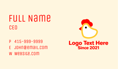 Cute Chicken Head Business Card Image Preview