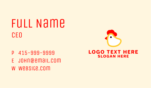 Cute Chicken Head Business Card Design Image Preview