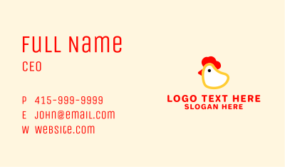 Cute Chicken Head Business Card Image Preview