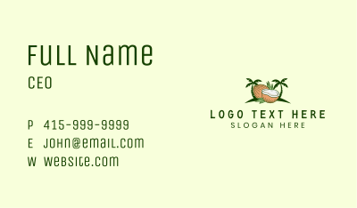 Tropical Coconut Fruit Business Card Image Preview