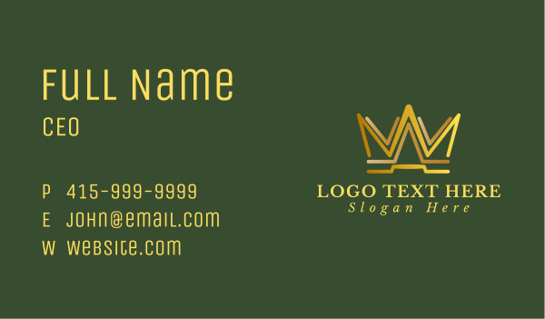 Golden Crown Letter A & W Business Card Design Image Preview